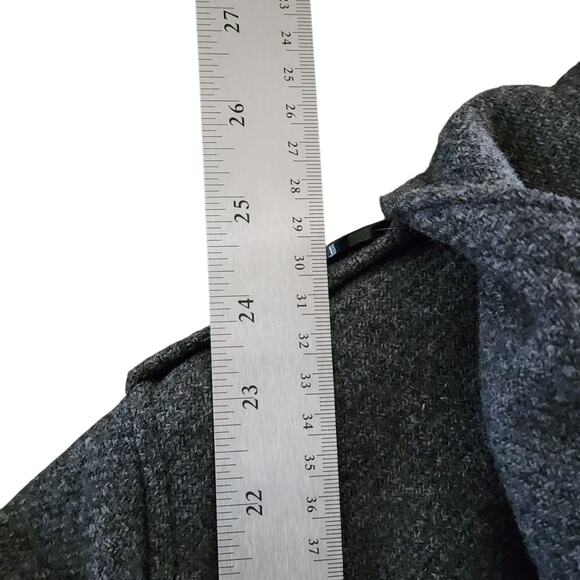 Eddie Bauer Women's M Gray Wool Blend Peacoat Jacket Classic Double Breasted - Picture 13 of 14